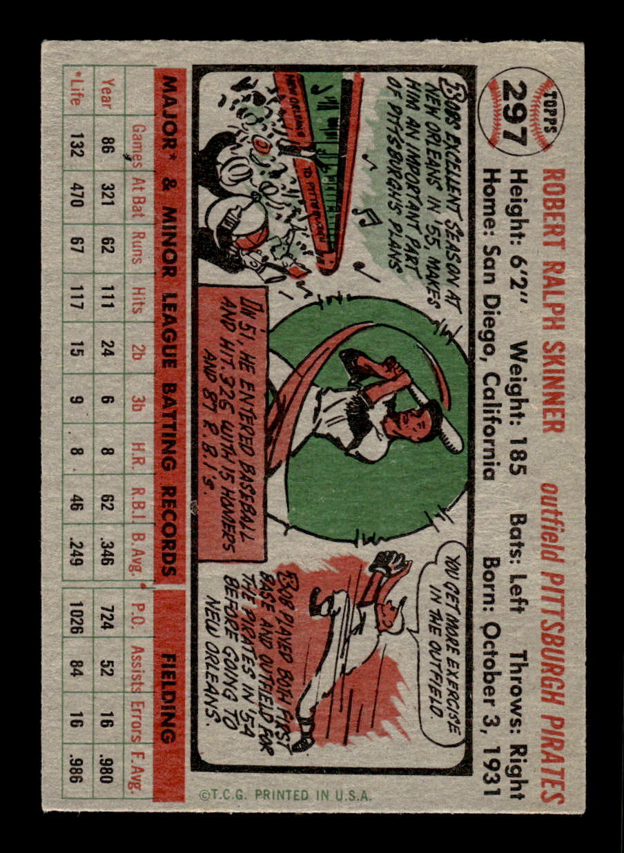 1956 Topps #297 Bob Skinner - Pittsburgh Pirates EX
