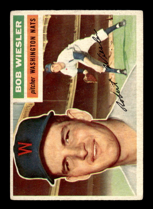 1956 Topps #327 Bob Wiesler - Washington Senators RC VG