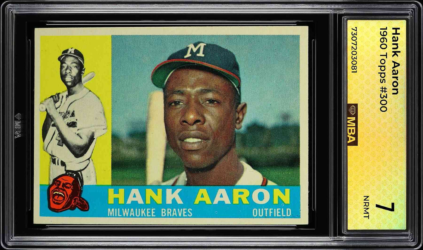 1960 Topps #300 Hank Aaron MBA 7 SN 7307203081 Wow!