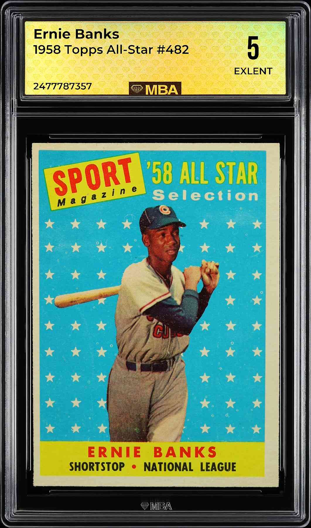 1958 Topps #482 Ernie Banks MBA 5 SN 2477787357