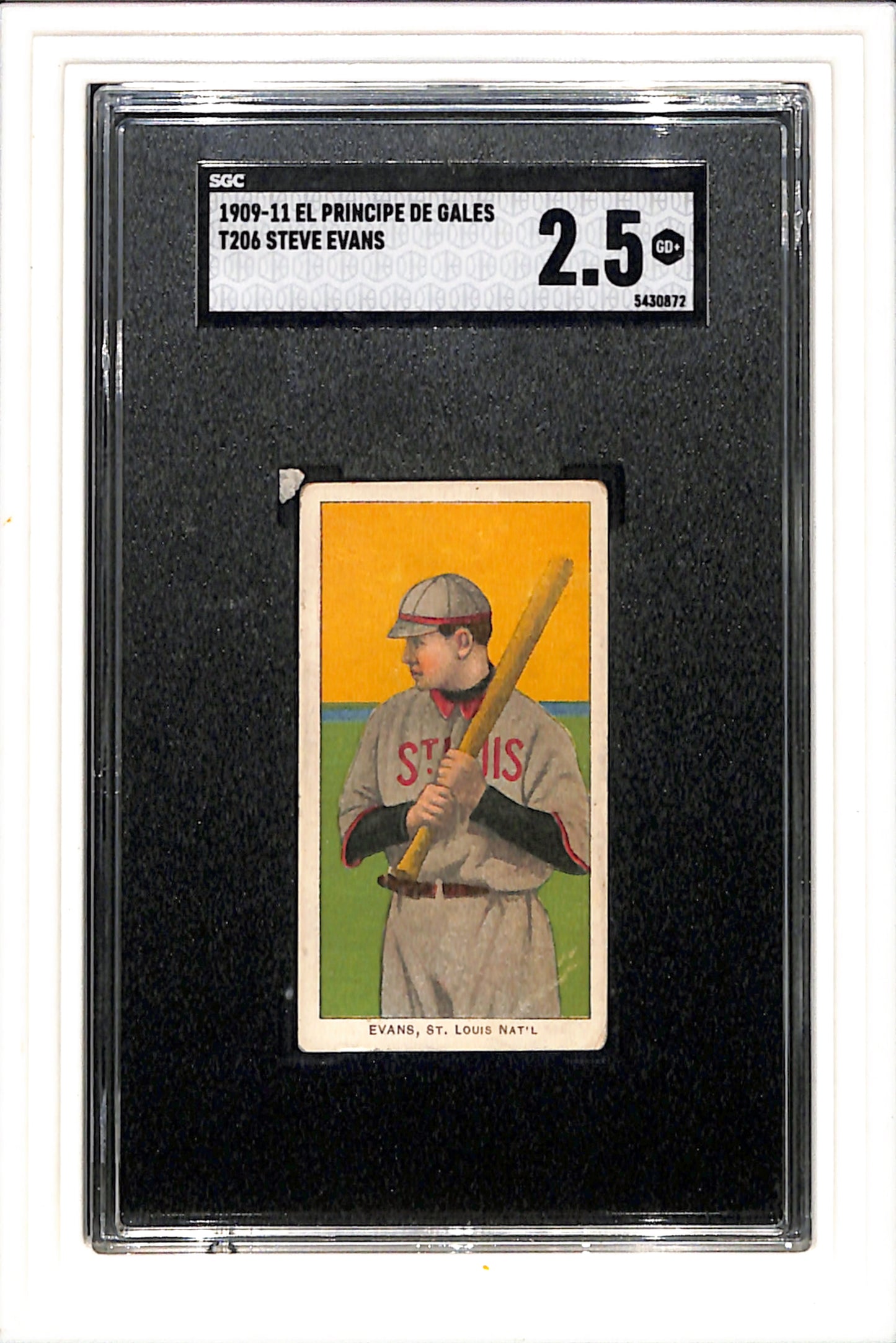 1909-1910 T206 Steve Evans EPDG SGC 2.5 SN 5430872