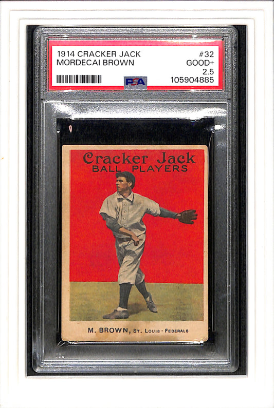 1914 Cracker Jack #32 Mordecai Brown PSA 2.5 St Louis Federals