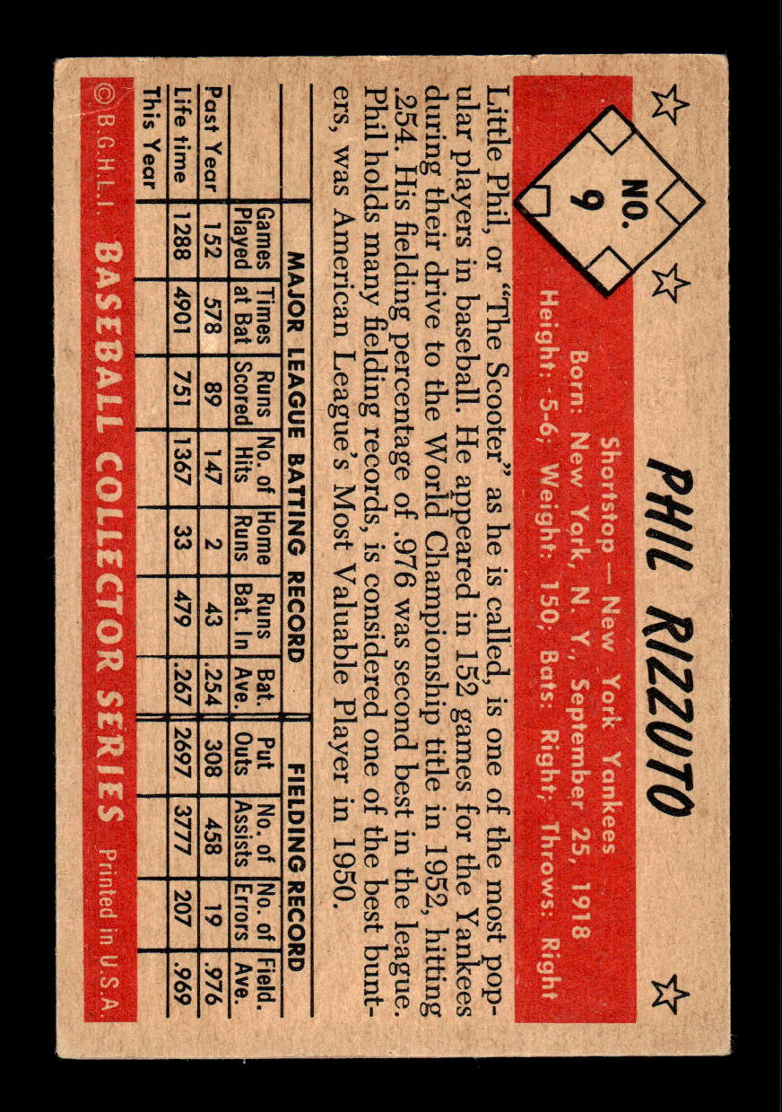1953 Bowman Color #9 Phil Rizzuto Very Good HOF-10001468