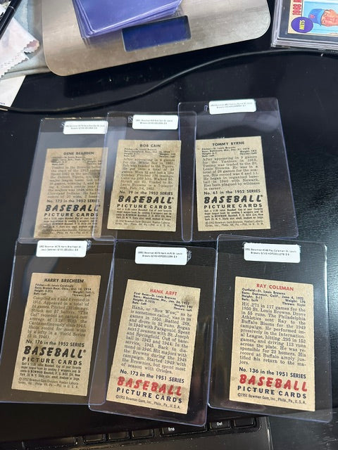 1951 -52 Bowmans lot  as pictured 5 card