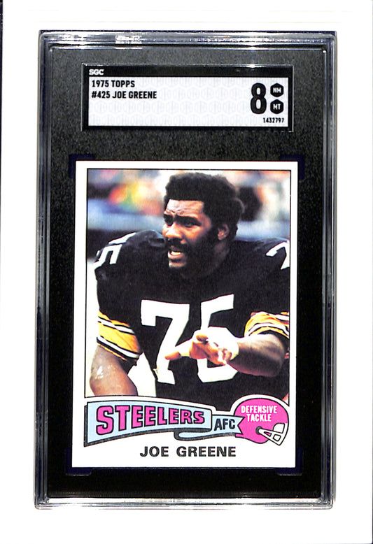 1975 Topps #425 Mean Joe Greene SGC 8 SN 1432797