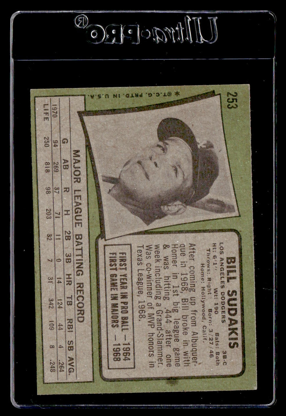 1971 Topps #253 Bill Sudakis EX