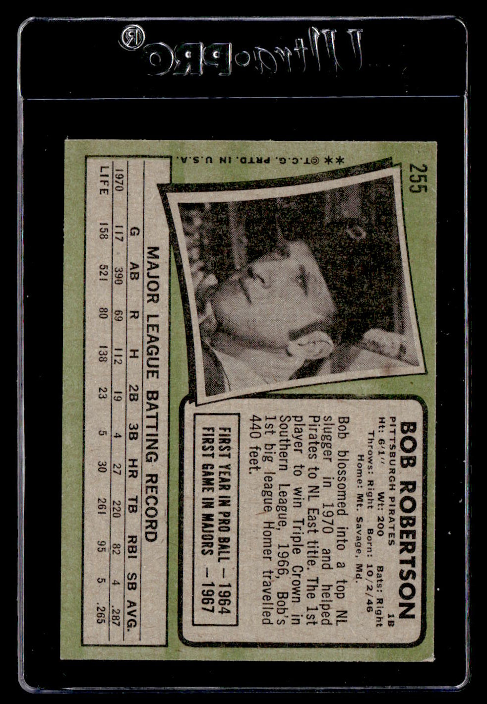 1971 Topps #255 Bob Robertson EX